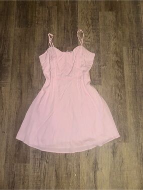 Sunday Best Light Pink Spaghetti Strap Midi Dress